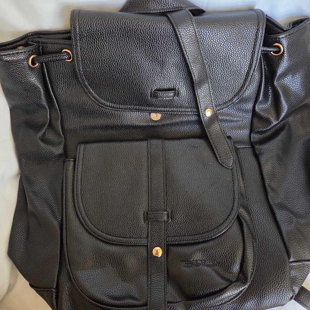 NWT Bella Russo Black Faux leather backpack